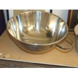 2 Stainless Steel Mixing Bowls largest 16 1/2 inches wide