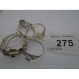 7 SILVER CLADDAGH RINGS