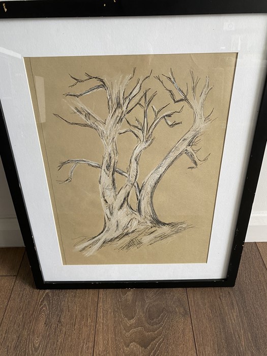 Pen & Watercolour drawing of trees 50 x 40 cm - Image 2 of 3