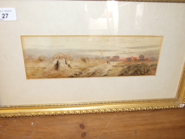 T Davy 1900 watercolour 11 x 4 inches - Image 2 of 3