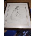 Unsigned Pencil of Audrey Walker 18 x 23 inches