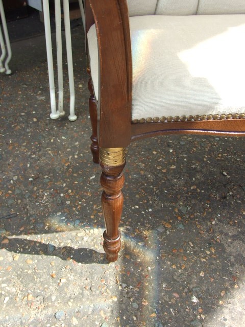 Mahogany Telephone Seat ( for reupholstory ) 3 ft wide - Image 2 of 4