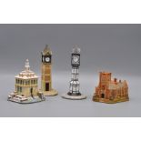 Collection of Lilliput Lane models of local Norfolk landmarks incl Custom House Kings Lynn (winter),