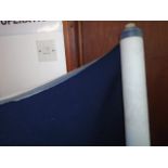 PART ROLL OF BLUE WIPE CLEAN UPHOLSTERY FABRIC