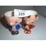 VINTAGE 1950S NOVELTY EGG CUPS OF NODDY AND BIG EARS