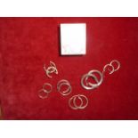 COLLECTION OF SILVER HOOP EARRINGS
