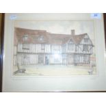 THE GUILDHALL LAVENHAM SIGNED GWYN JONES 40CM X 32CM