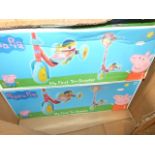 2 PEPPA PIG SCOOTERS BOXED