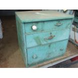 Antique Painted Pine 4 Drawer Chest 30 inches wide 24 deep 29 tall