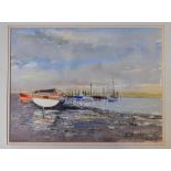 Brian Ryder, watercolour "Evening Tide - Morston" framed 59cm x 49cm