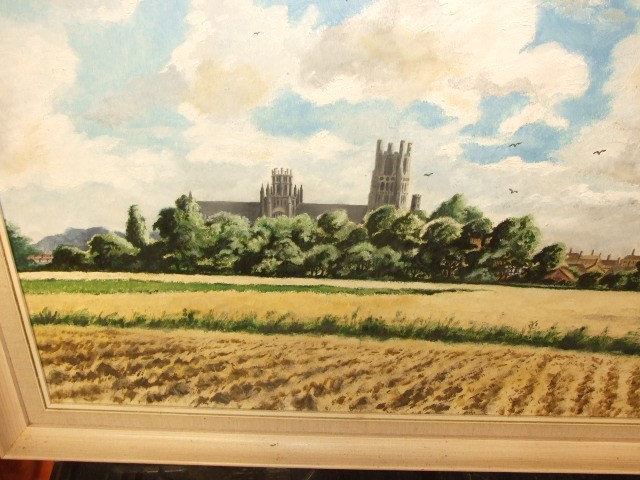 Oil on Board Ely Cathederal 29 x 22 inches - Image 2 of 3