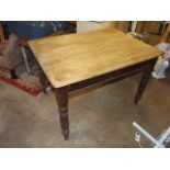 Antique Pine Kitchen Table with drawer 45 x 32 1/2 inches 30 tall