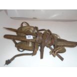 VINTAGE ICE SKATES WITH LEATHER STRAPS