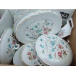 BOX OF BONE CHINA WITH FLORAL PATTERN