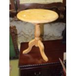 Pine Pedestal Side Table 20 inches tall 15 wide