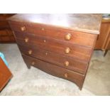 Antique Oak 4 Drawer Chest 42 1/2 inches wide 39 tall 19 1/2 deep