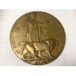 World War I Death Penny/Plaque Charles Isaac Parke