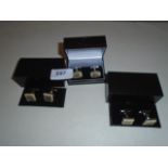 3 PAIRS OF STAG HORN CUFF LINKS
