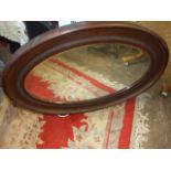 Victorian Oval Mahogany Framed Mirror 23 x 33 inches