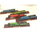 5 MOUNTED MODEL TRAINS