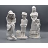 Three Spode, Pauline Shone figures to include: mother & child 26cm tall; Daniel, 21cm tall Mother