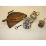 Ravensport Jug , oak crumb tray & brush , pewter condiment pot , gaymers cider bottle opener &