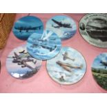 Lancaster Bomber Clock & assorted WW2 aircraft picture plates