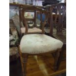 Victorian Balloon Back Chair with stuff over seat & Edwardian Bar Back Chair with lift out seat pad