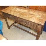 Oak 2 Drawer Console Table 45 inches wide 28 1/2 tall 17 1/2 deep