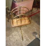 Revolving Brass Magazine / Letter Rack 29 inches tall