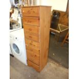 Narrow Pine 9 Draw Chest 44 cm wide 39 cm deep 148 cm tall