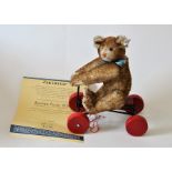 STEIFF LIMITED EDITION REPLICA 1996 RECORD PETSY 1928 BROWN TIPPED PUSH ALONG BEAR MADE OF MOHAIR