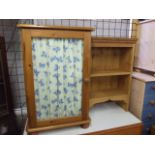 Pine TV Stand , Glazed Cabinet & Shelves