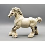 Beswick White & Dappled grey canteering shire horse 21cm tall and 25cm long