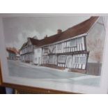 Watercolour Lavenham John Sabry 23 x 15 inches