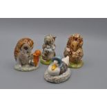 Beswick Beatrix Potter Figurines 'Thomasina Tittlemouse' (BP3b), Miss Moppet (BP10b), 'Jemima
