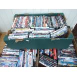 3 BOXES OF ASSORTED DVDS