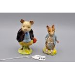 Beswick Beatrix Potter Figurines 'Johnny Town Mouse' (BP2a) and 'Pigling Bland' (BP2a - first