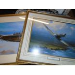 PICTURE OF COASTAL PATROL SPITFIRE AND ONE OTHER 54CM X 44CM