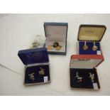 7 PAIRS OF RETRO CUFF LINKS SOME BOXED