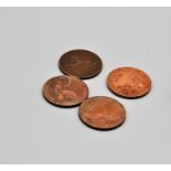 Victorian Pennies, four coins 1841, 1853, 1854 and 1851 (4)