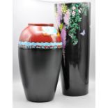 Poole Pottery - a Poole Pottery ceramic vase with contemporary design approximately 34cm tall and