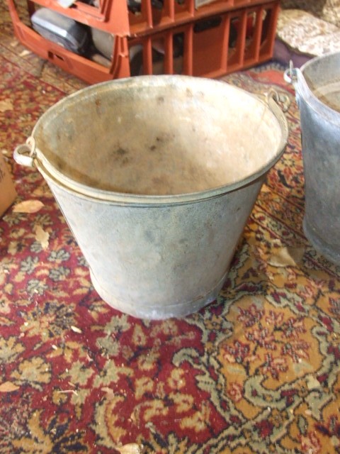 2 Vintage Galvanised Buckets - Image 2 of 3