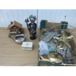 MIXED LOT TO INCLUDE SILVER PLATE BOWL, NOVELTY METAL WINE HOLDER, CENTRE LIGHT ETC