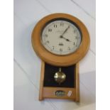 Pine Cased Wall Clock