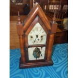 19th Century American Gothic 8 Day Clock with key & pendulum