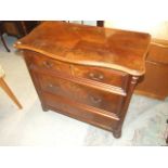 Antique Mahogany 3 Drawer Chest 3 ft wide 33 inches tall 19 deep