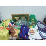 QUANTITY OF FOOTBALL MEMORABILIA MAINLY NORWICH CITY TO INCLUDE VARIOUS PENNANTS, SOFT TOYS, RARE