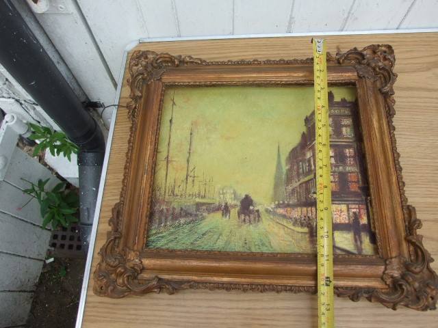 SIGNED OIL ON BOARD WITH ORNATE FRAME - Image 3 of 3