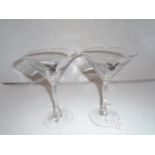 PAIR OF SHAKEN NOT STIRRED PLAYBOY MARTINI GLASSES